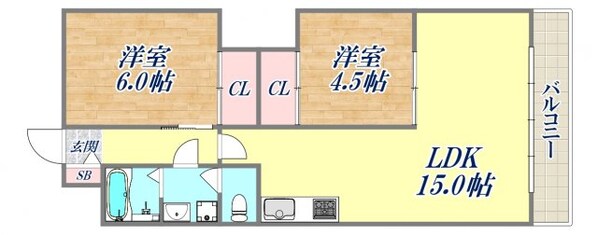 グロリオーサ甲東の物件間取画像